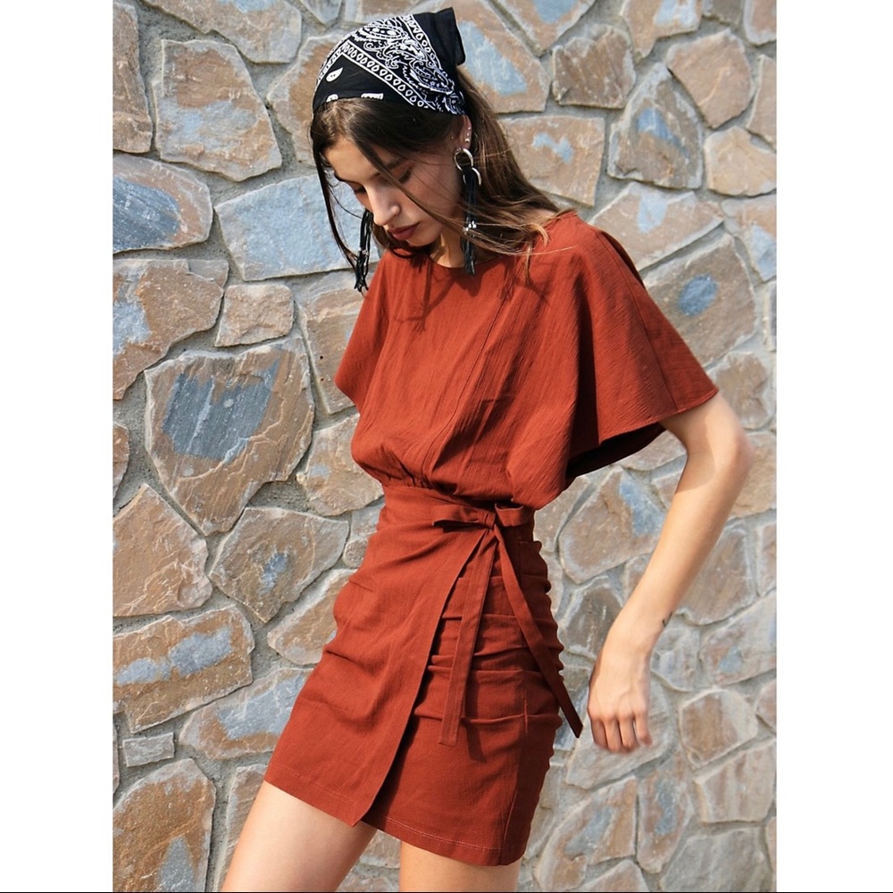 Free people Rough Rider mini wrap dress